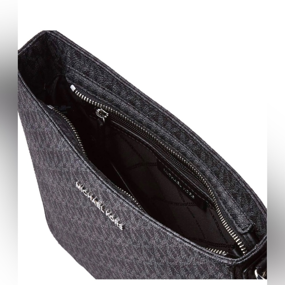 Michael Kors Jet Set Travel Large Logo Messenger Bag - Black - Picture 2 of 7